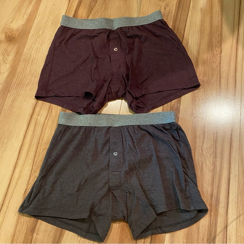 Stafford Men's Boxer Briefs Set - Maroon and Dark Gray